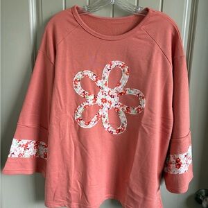 Coral Floral Long Sleeve Top